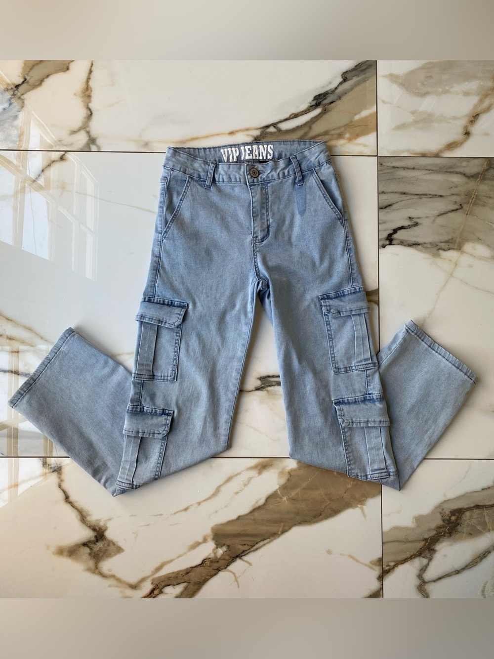 VIP Jeans Light Wash Cargo Pants